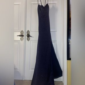 Maxi Dark Blue/Sparkly Formal Dress / Size: M (7/8)